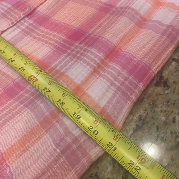 Johnny Was Pink and White Embellished Button Down Shirt - Picture 11 of 13